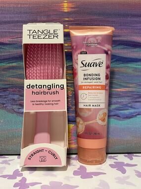 Tangle Teezer Ultimate Detangler + Suave Bonding Infusion Hair Mask Bundle